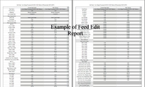 Feed Edit Report