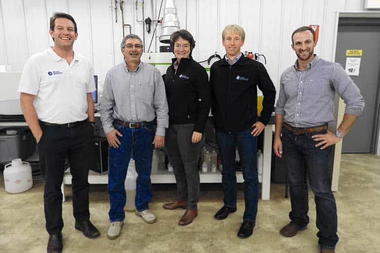PHOTO CAPTION: L to R. Zachery Meyer, operation manager Rock River Laboratory, Inc. USA; Corwin Holtz, director Holtz-Nelsons Consultants; Christiane Brandes and Nils Landwehr, Rock River Laboratory Europe; Dr. John Goeser, Rock River Laboratory, Inc. USA