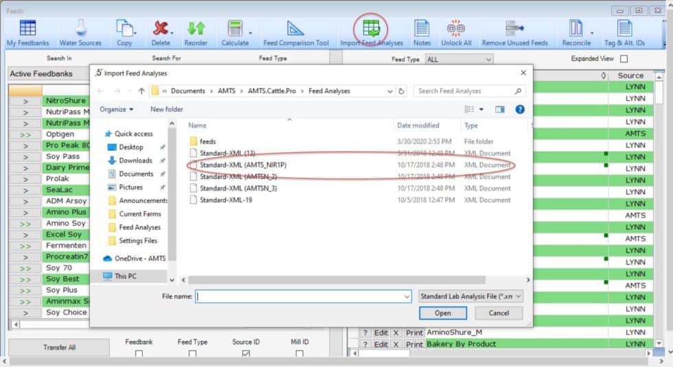 Program User Tip- Importing Feeds Analyses - AMTS,LLC