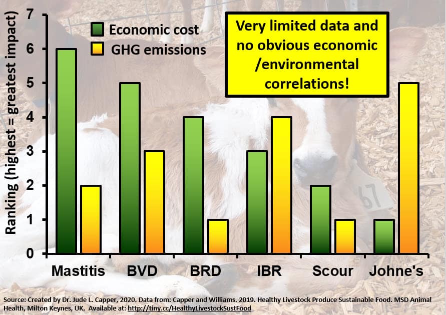 The potential relationship of common cattle health issues to potential ghg emission